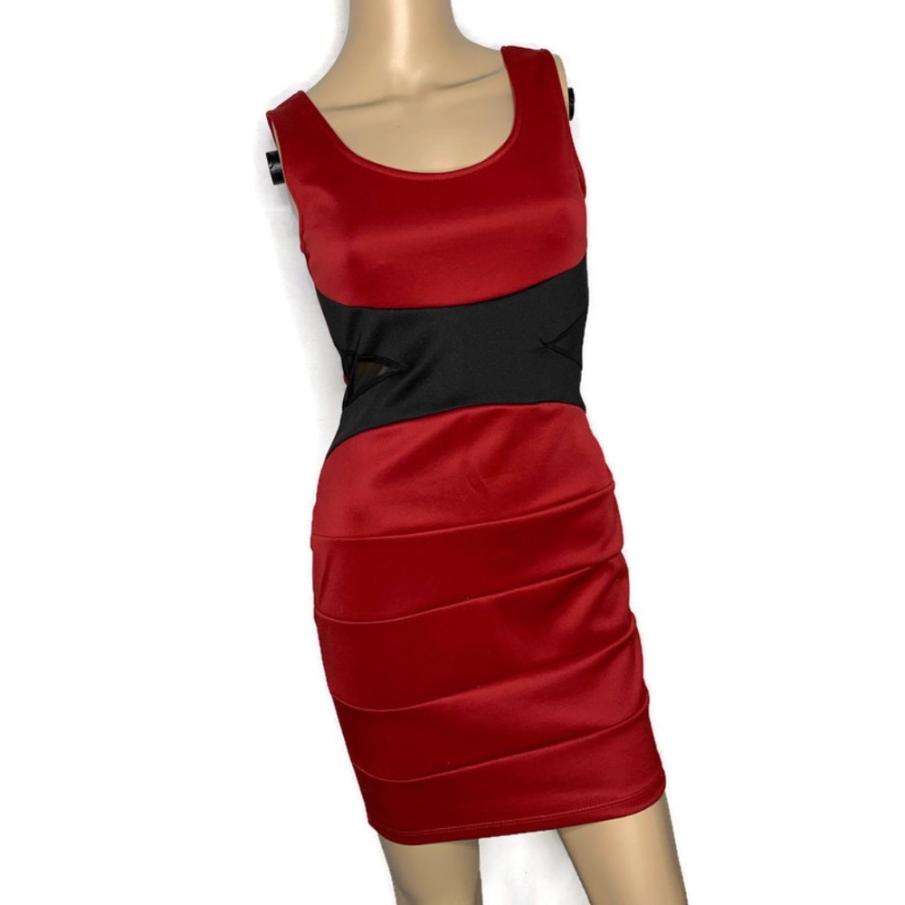 Charlotte Russe Red & Black Sleeveless Mini Dress